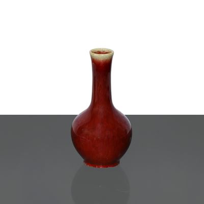 Vaso in Porcellana Smalato Rosso della Dinastia Qing