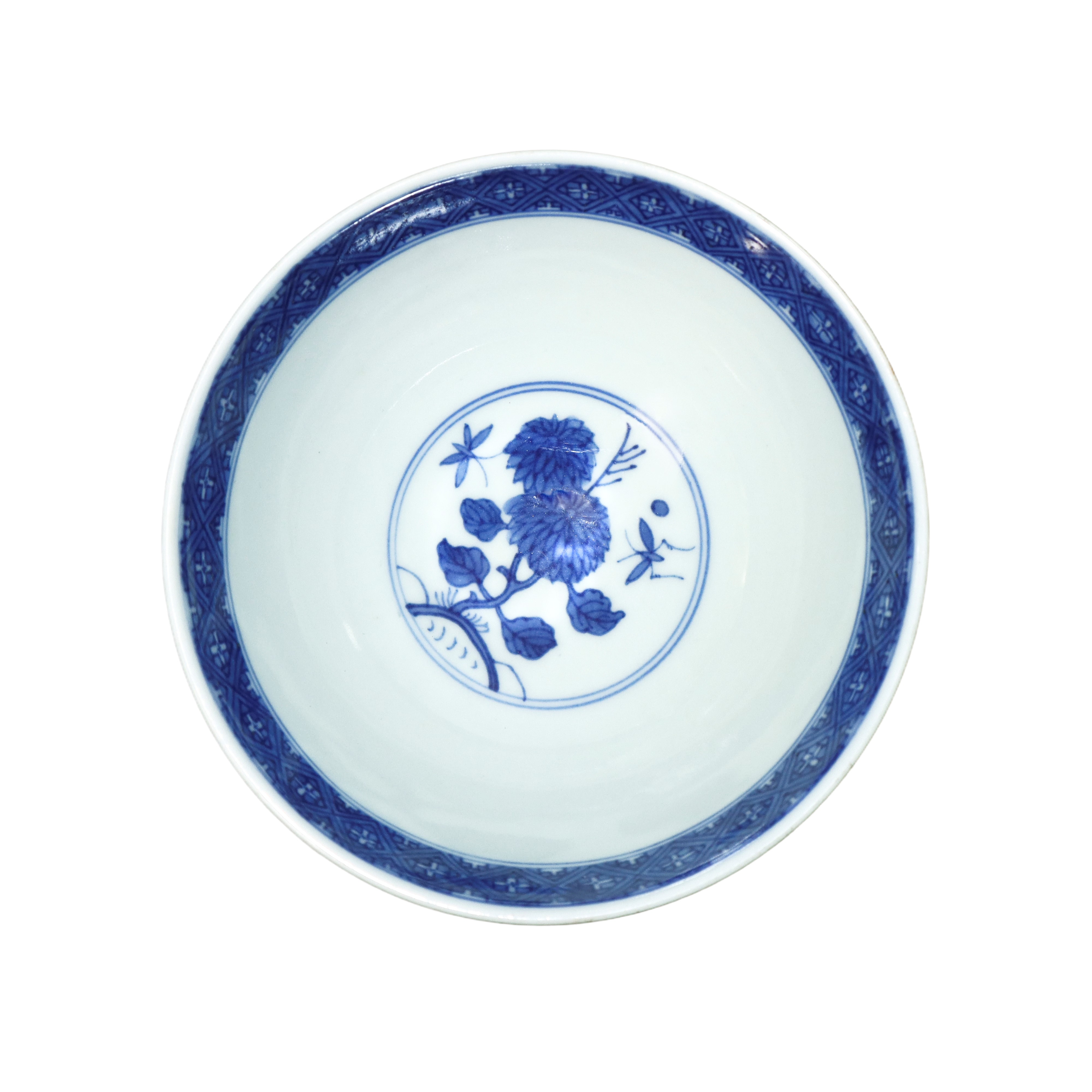 Ciotola con Gambo in Porcellana Smaltata Rosso Corallo e Interno Smaltato Blu