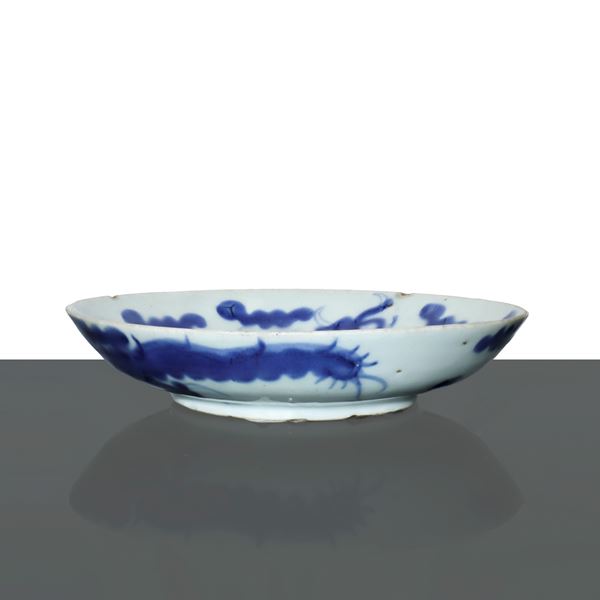 Qing Dynasty Dragon Porcelain Plate