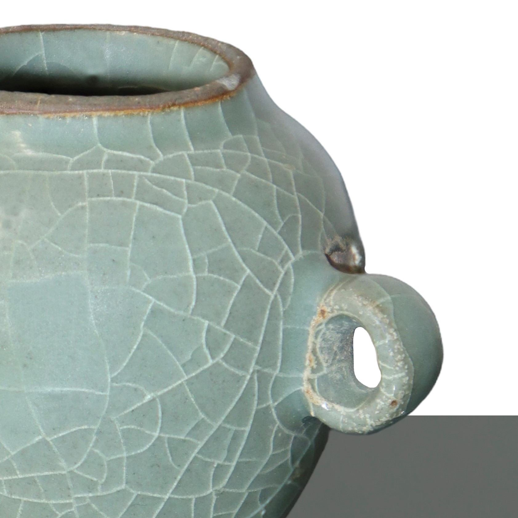 Barattolo di Cibo per Uccelli in Ceramica Incrinata Smaltata Verde
