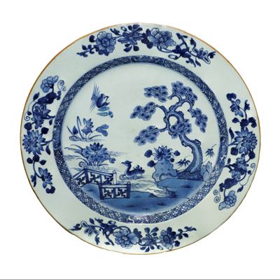 Piatto Cinese in Ceramica del Periodo Kangxi