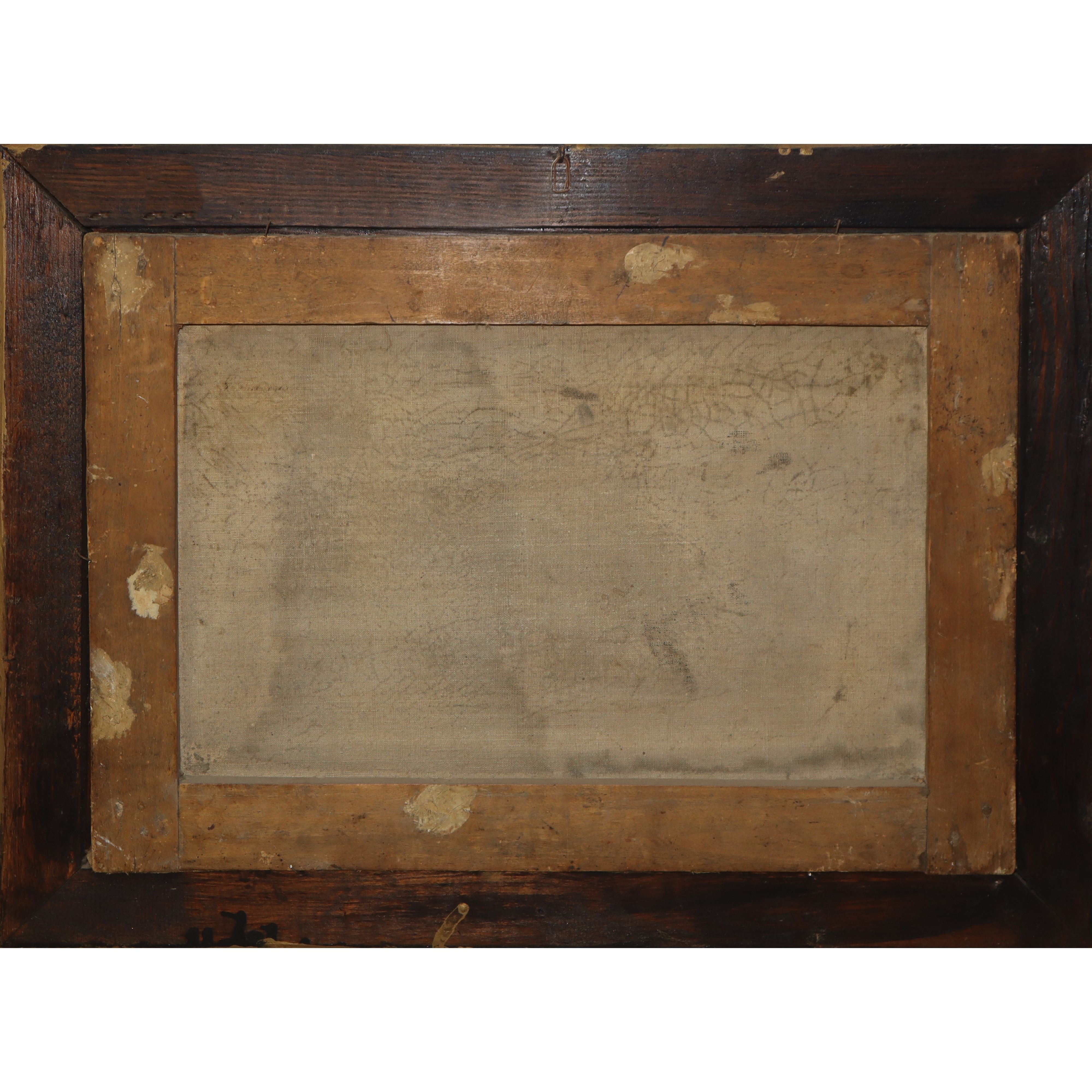 Marina di Napoli con castello, barche e personaggi