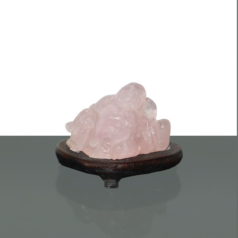 Piccolo Buddha in Quarzo Rosa