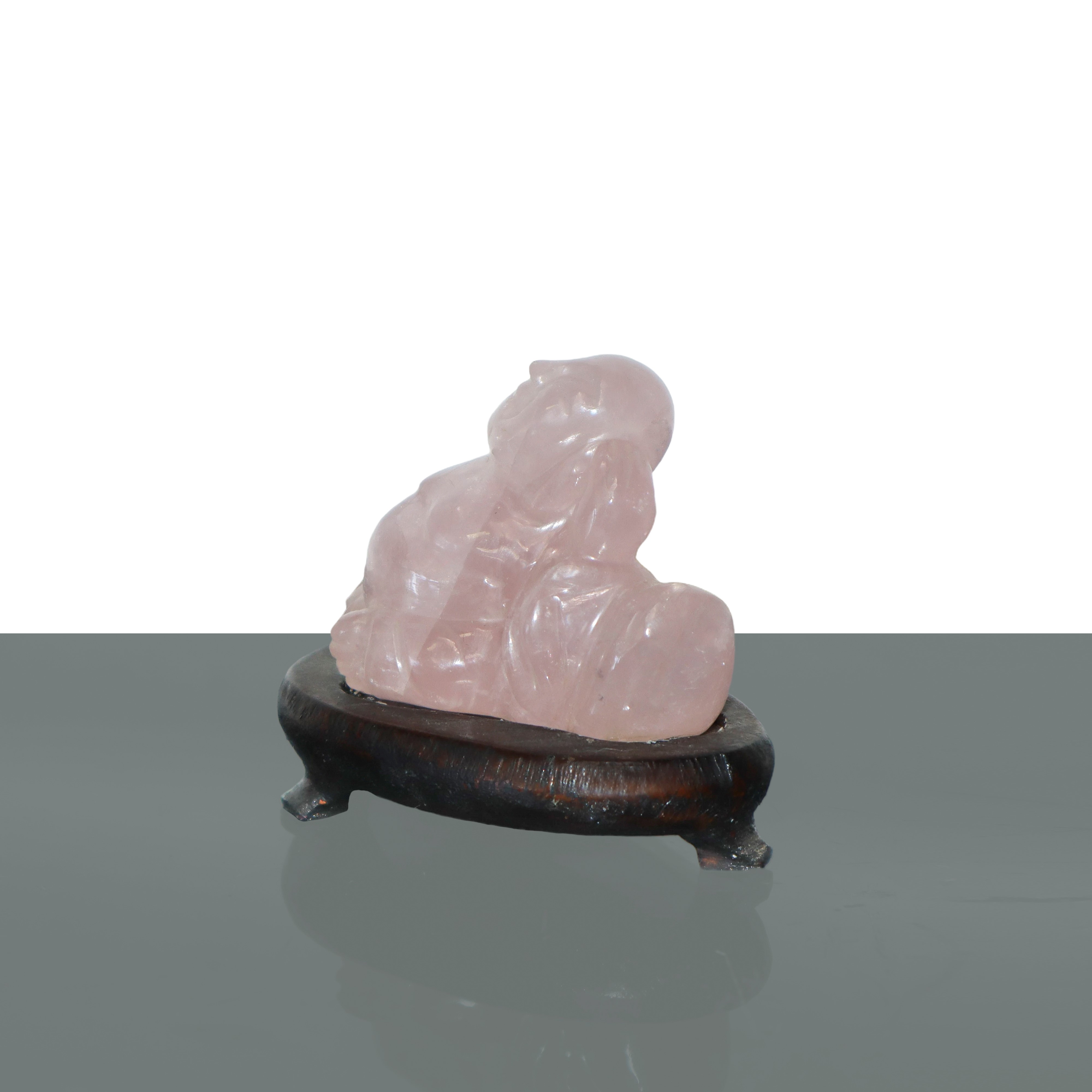 Piccolo Buddha in Quarzo Rosa