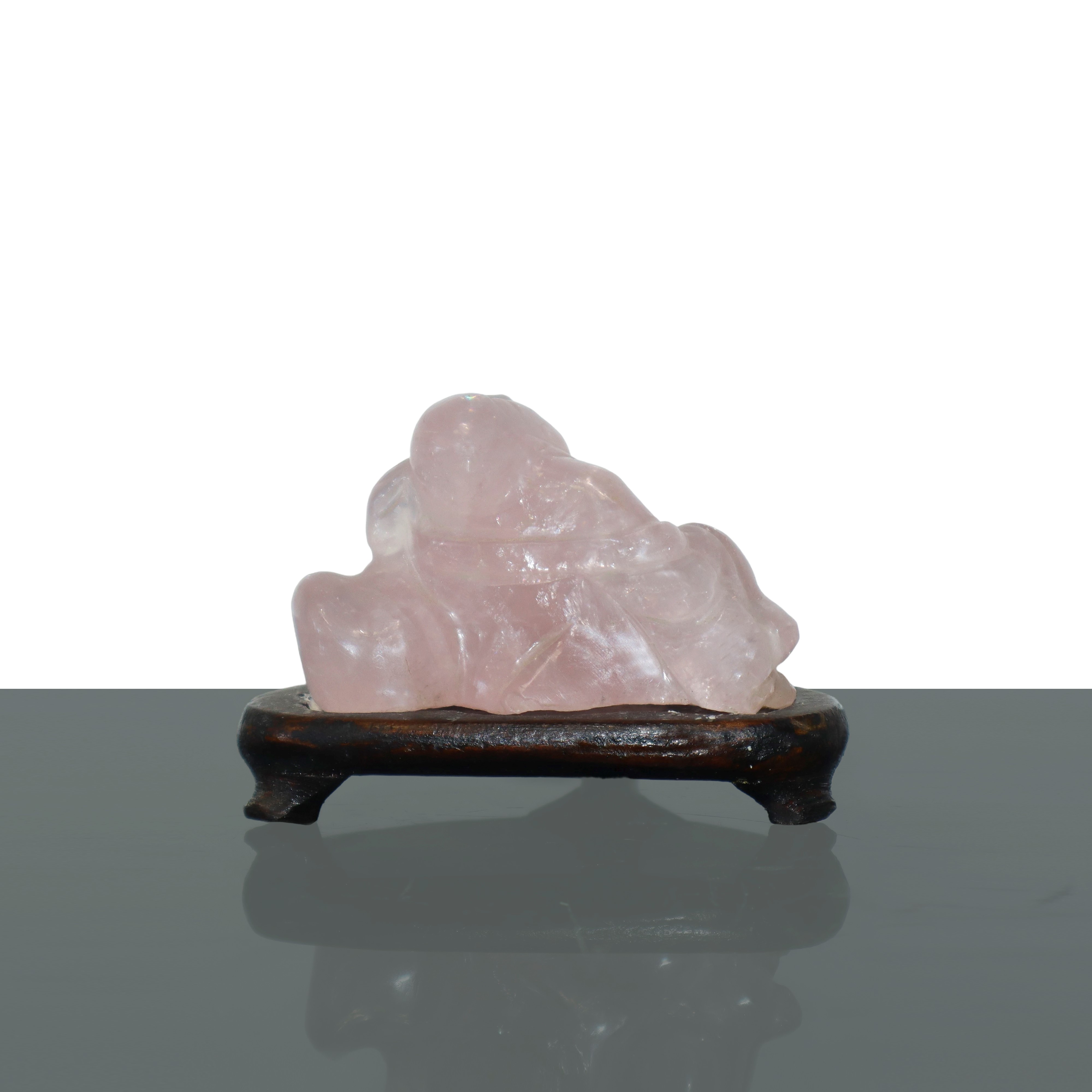 Piccolo Buddha in Quarzo Rosa