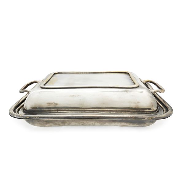 Silver metal vegetable dish