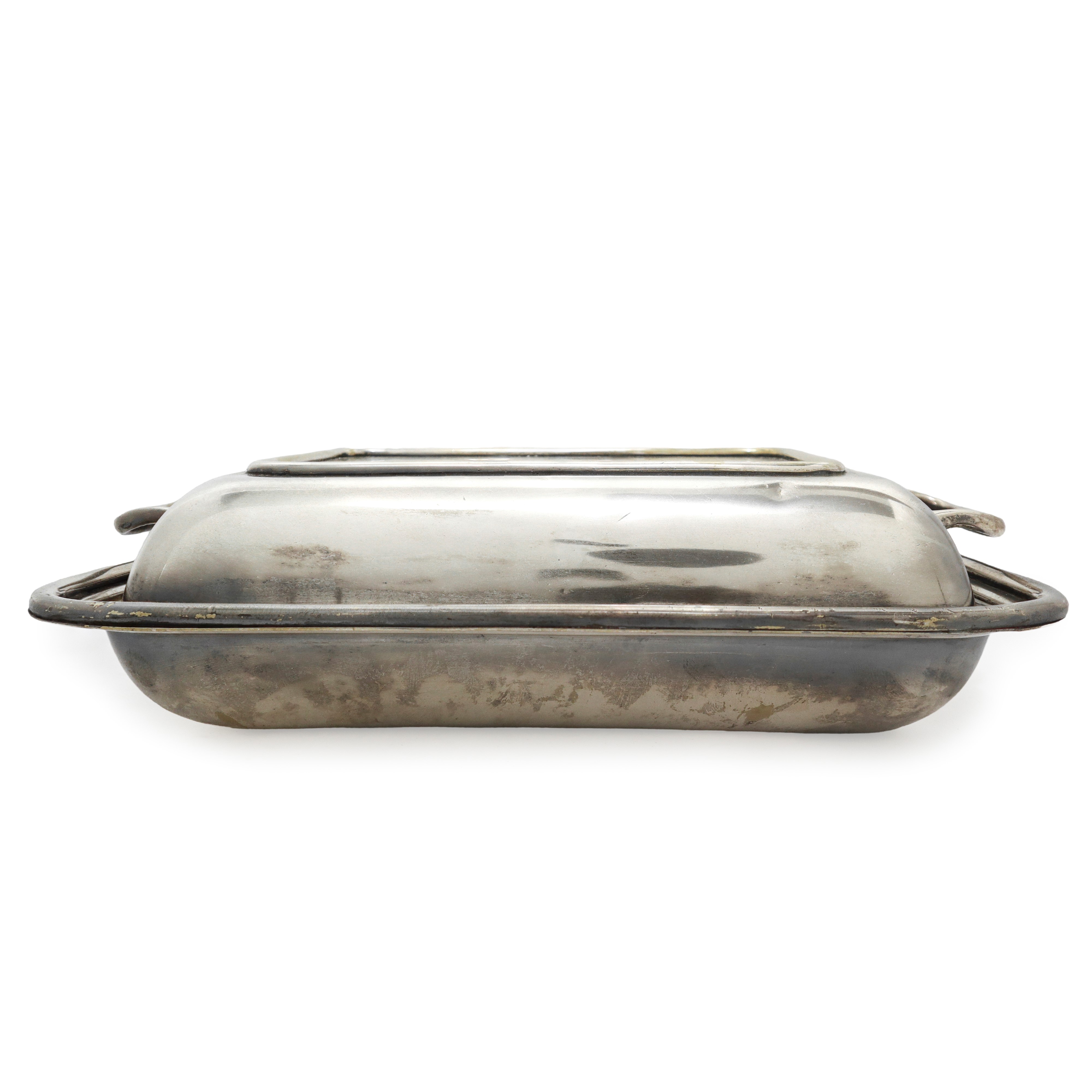 Legumiera in metallo argentato, dimensioni H 7 x L 25,8 x P 18 cm