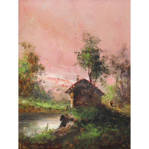 Francesco Mancini Lord - Lagoon landscape with house