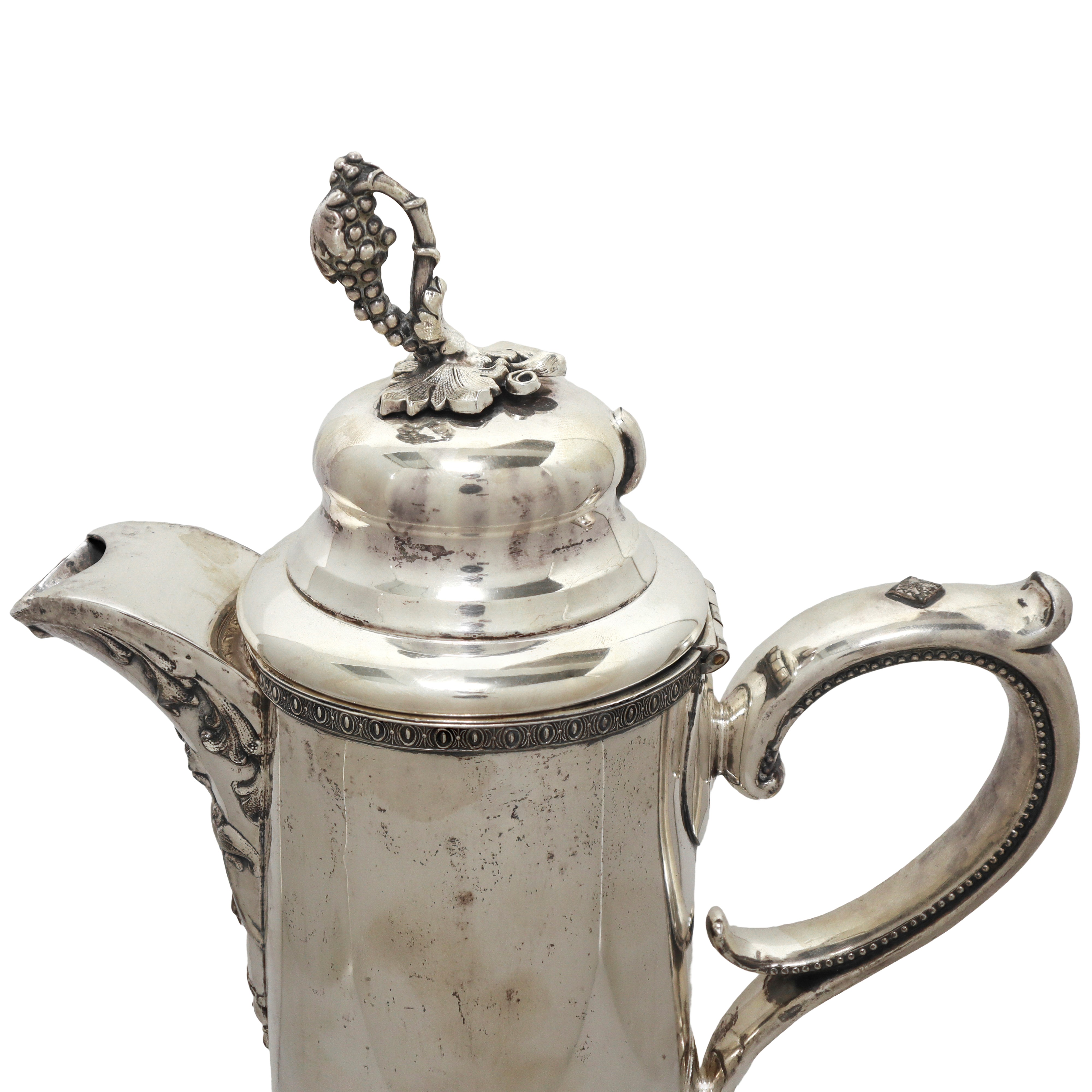 Caffettiera con decori vegetali