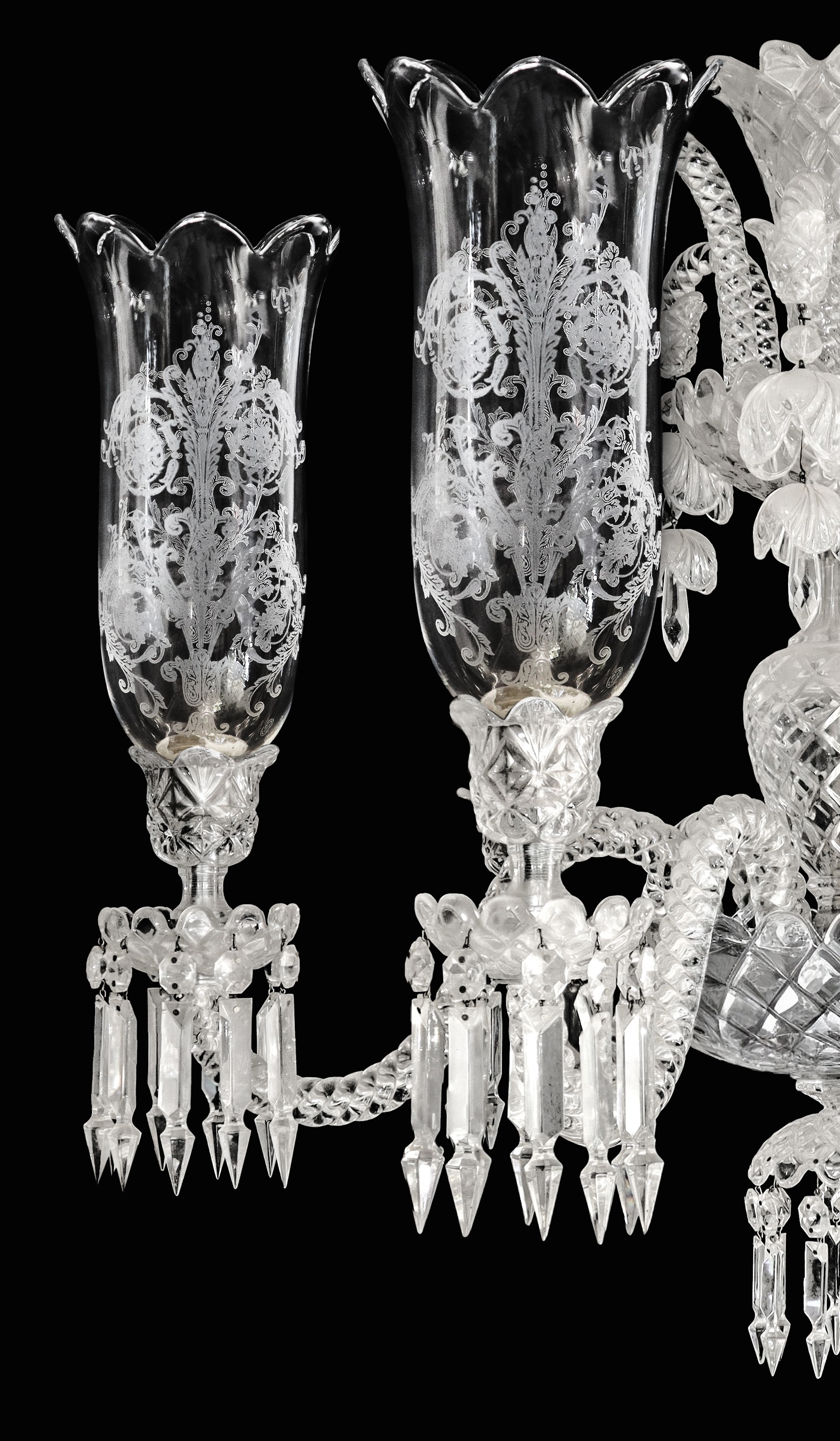 Baccarat France - Lampadario Modello L.e. 219 a Sei Luci in Cristallo