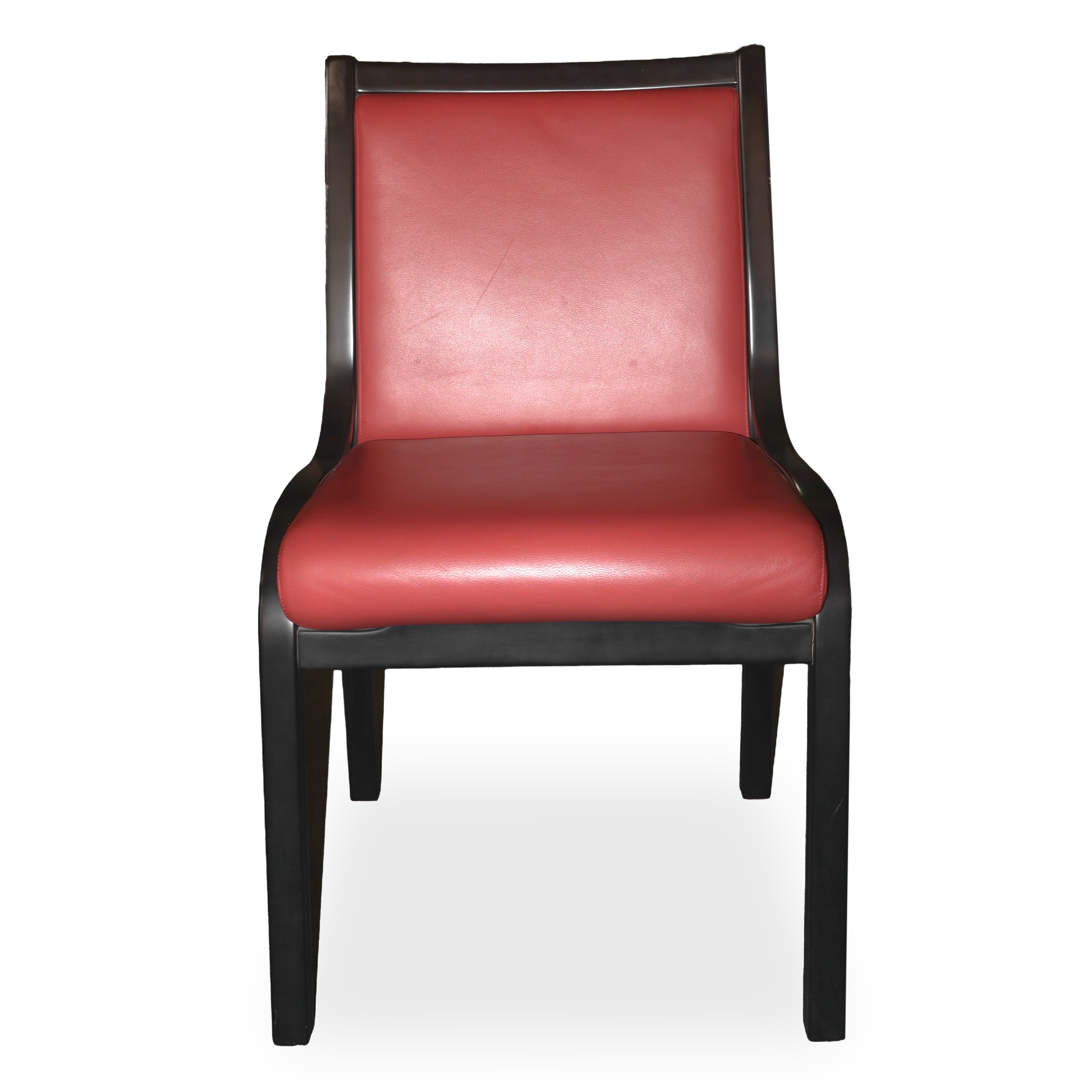 Coppia di sedie in pelle rossa