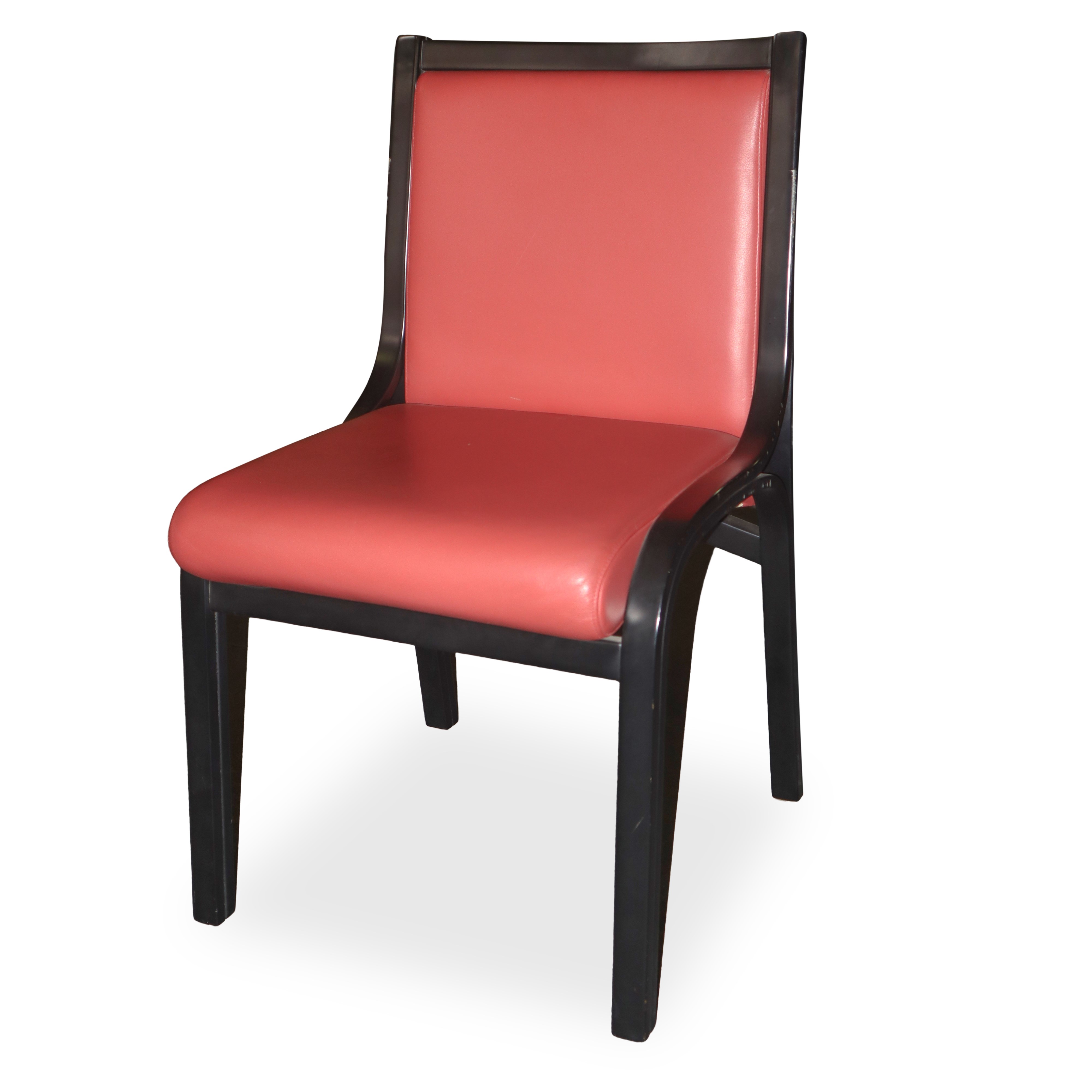 Coppia di sedie in pelle rossa