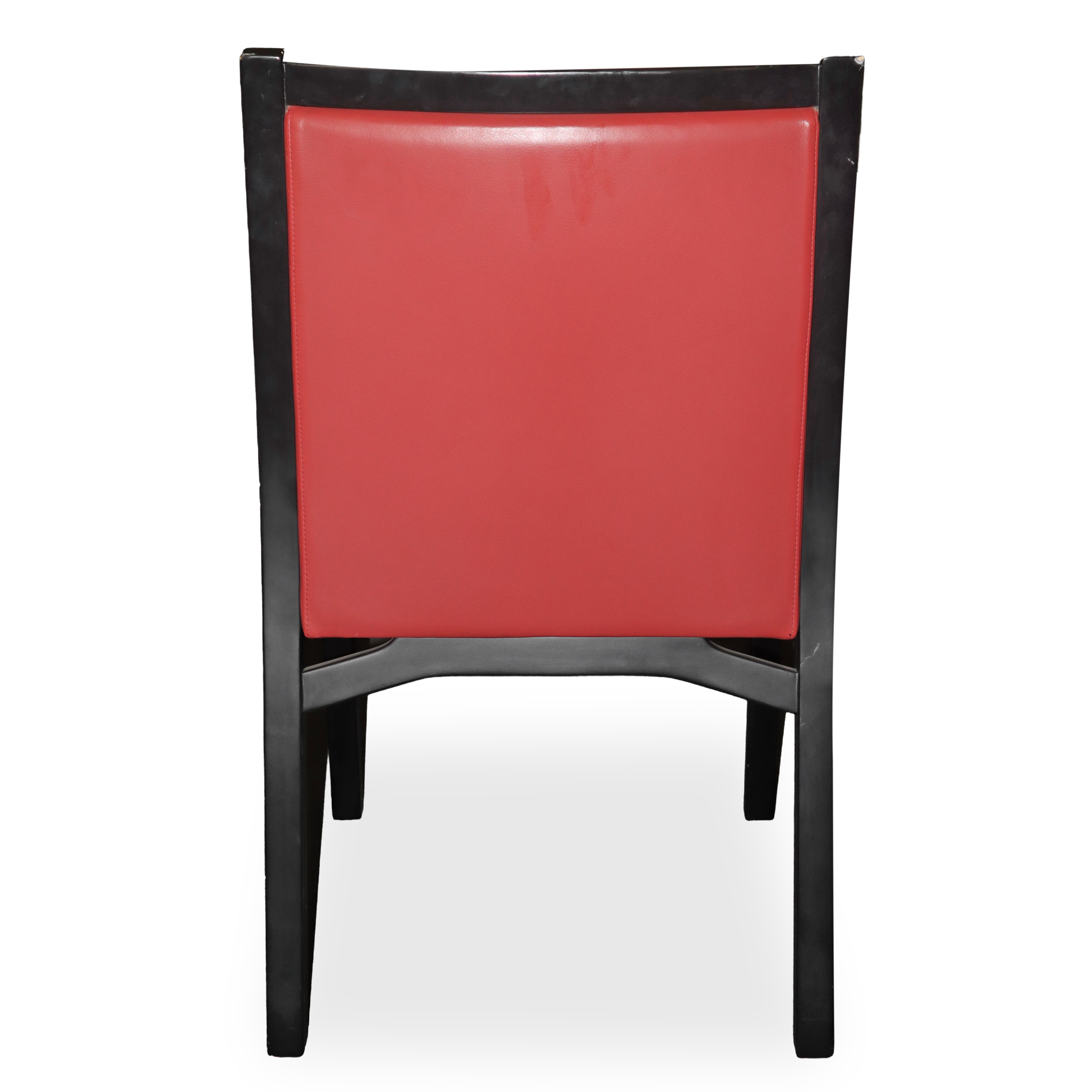 Coppia di sedie in pelle rossa