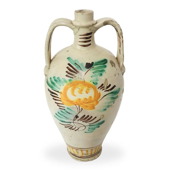 Caltagirone ceramic amphora with handles