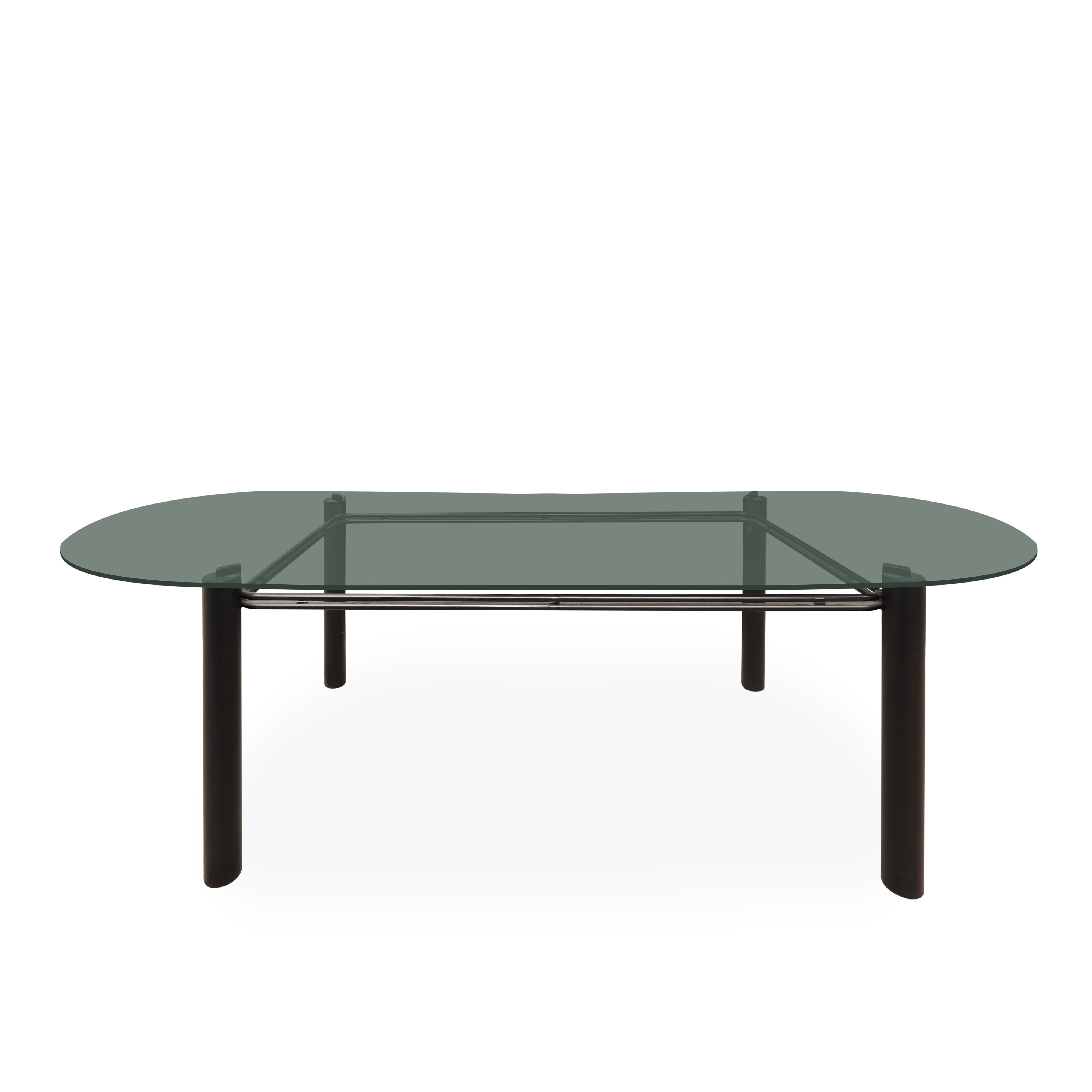 Tavolo e 6 sedie, tavolo con piano in vetro e struttura in metallo nero