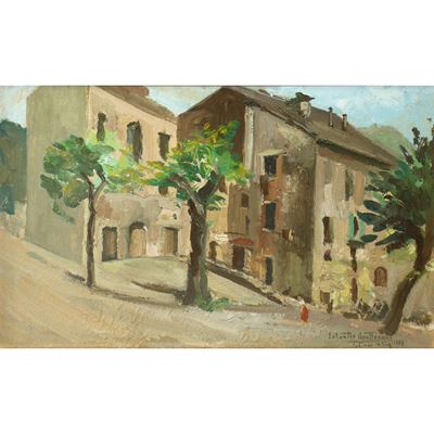 Scorcio di Case con Alberi