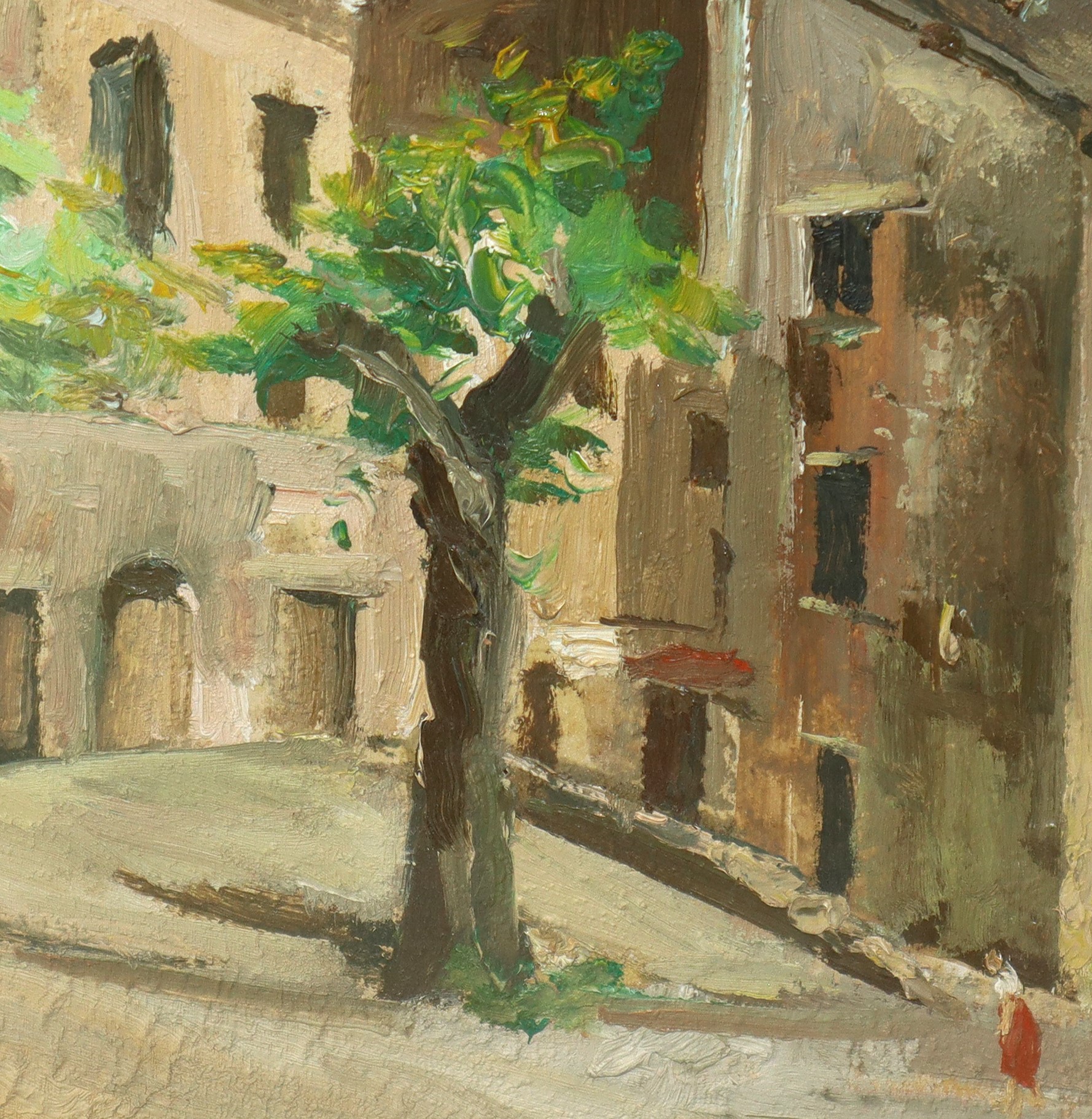 Salvatore Quattrocchi - Scorcio di Case con Alberi