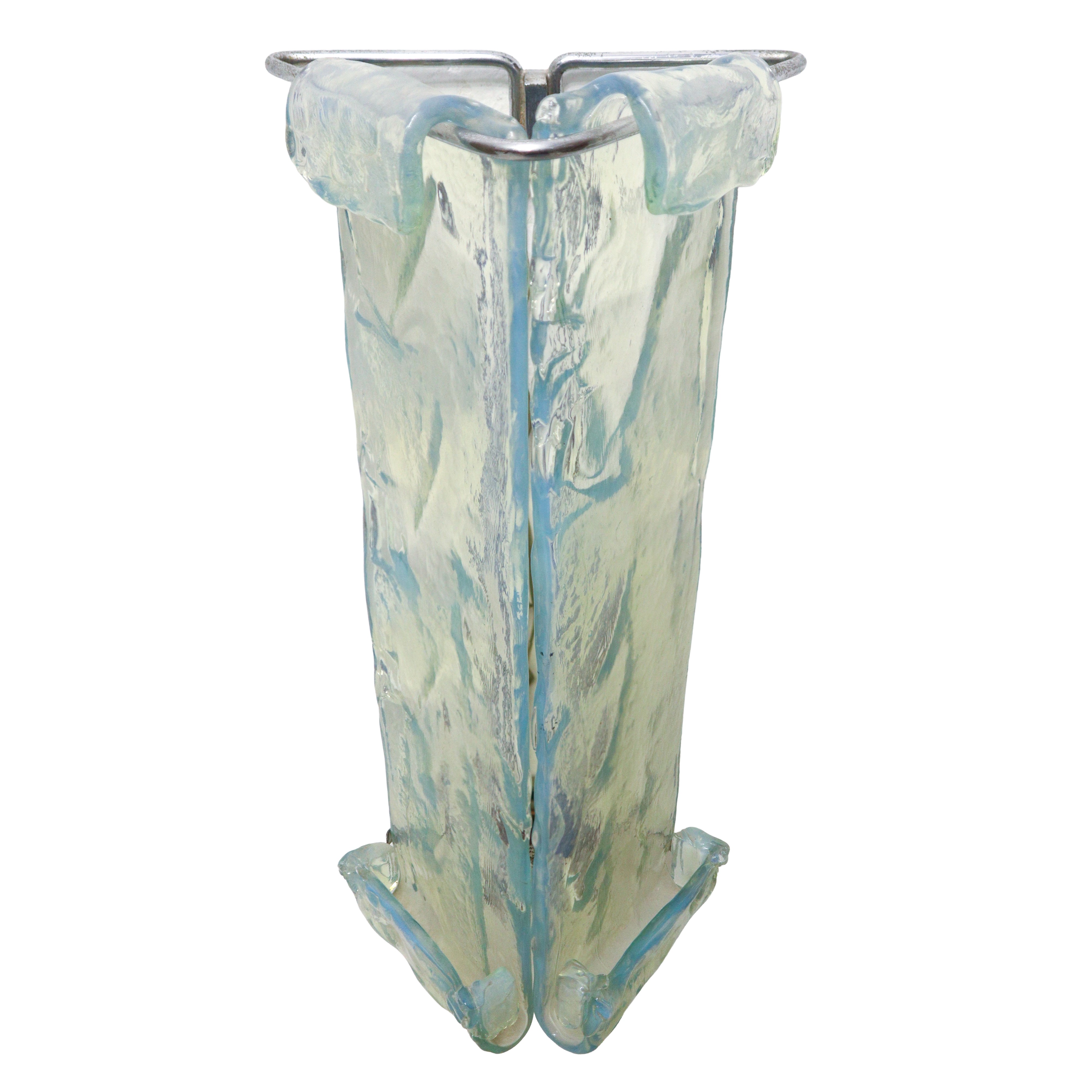 Applique composta da 7 elementi in vetro opalescente di Murano