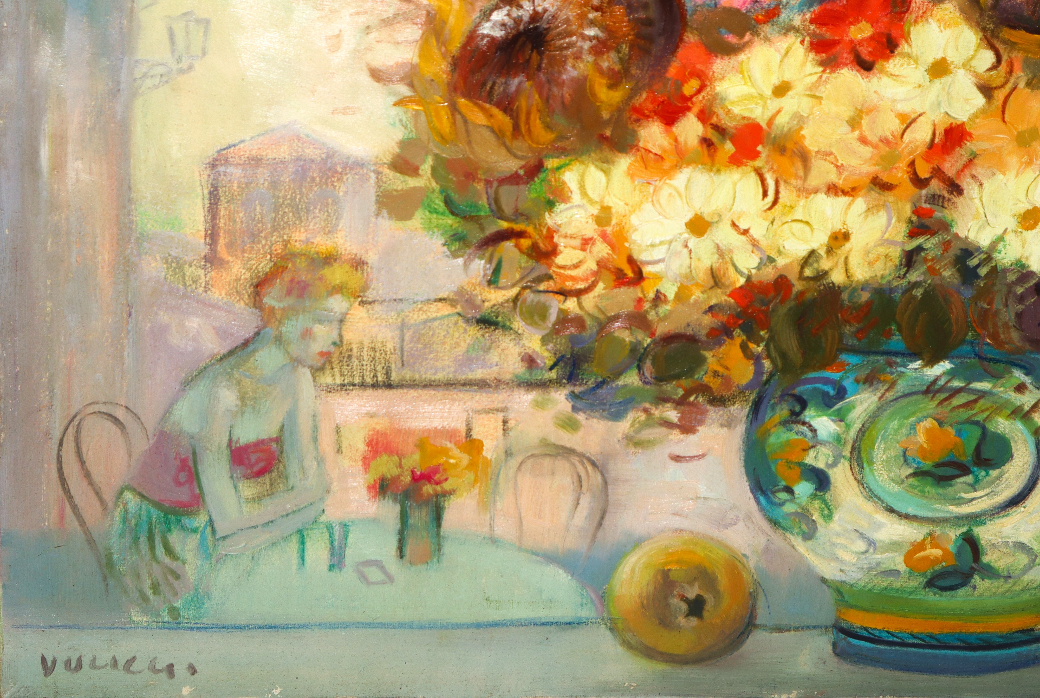 Natura morta con donna al bar