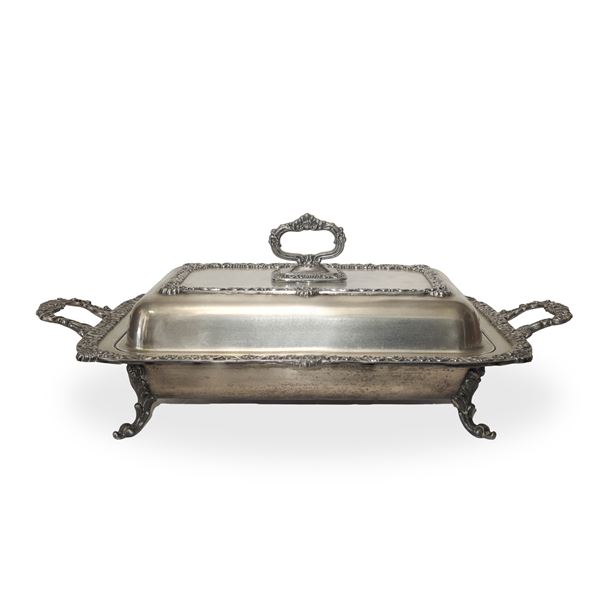 Silver metal vegetable dish