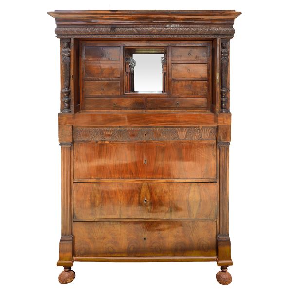 Empire chiffonier in mahogany wood