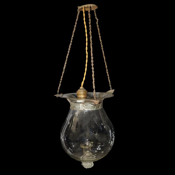 Hand blown Murano glass pendant candle holder