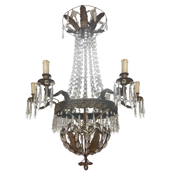 Six-light chandelier