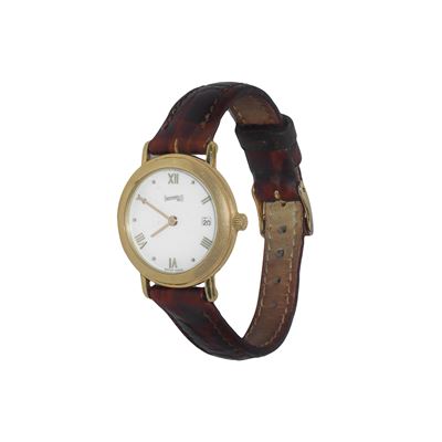 Orologio da donna in oro con cinturino in pelle e datario
