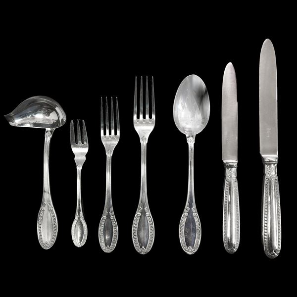 Silver cutlery set for 12 people