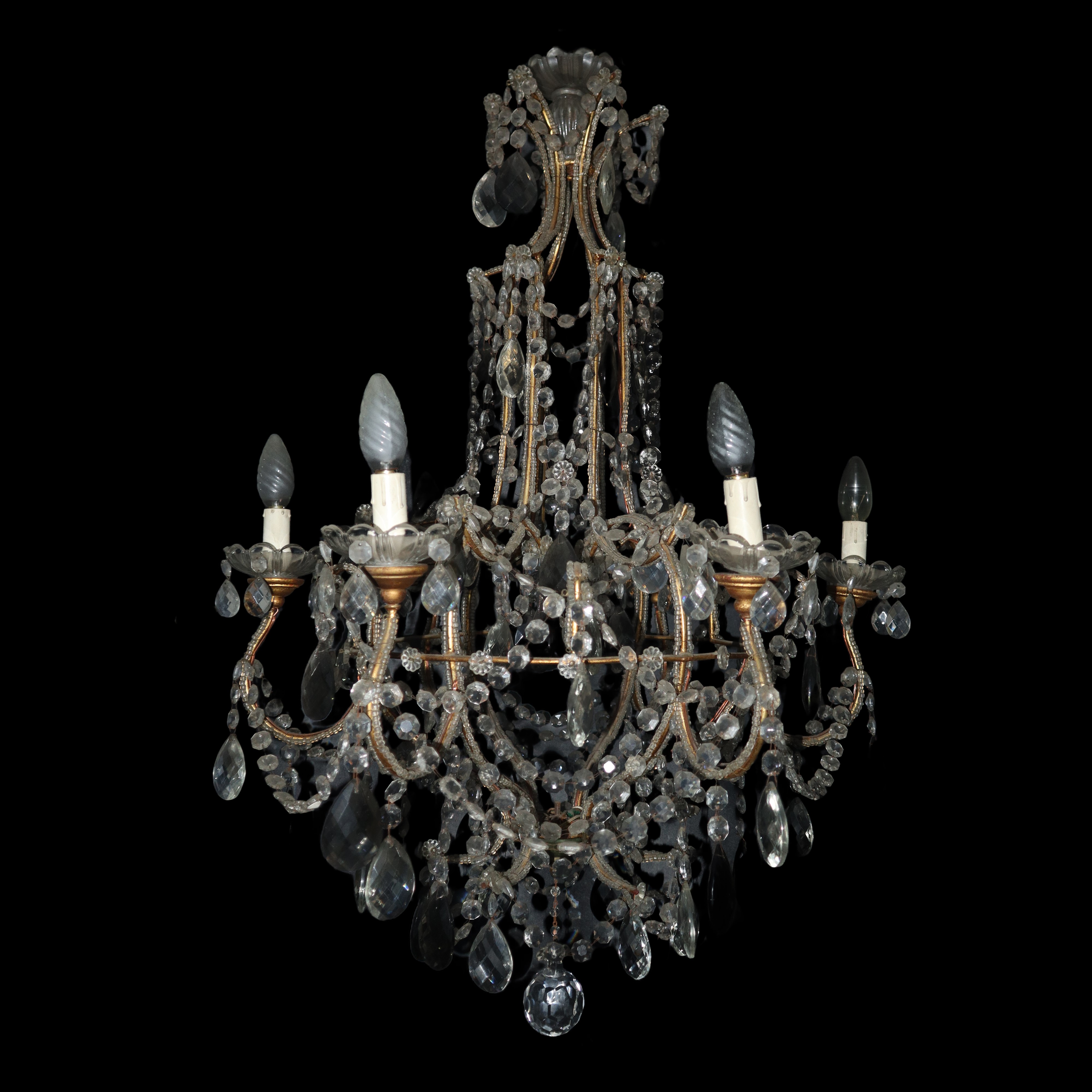Lampadario con brindoli a 6 luci