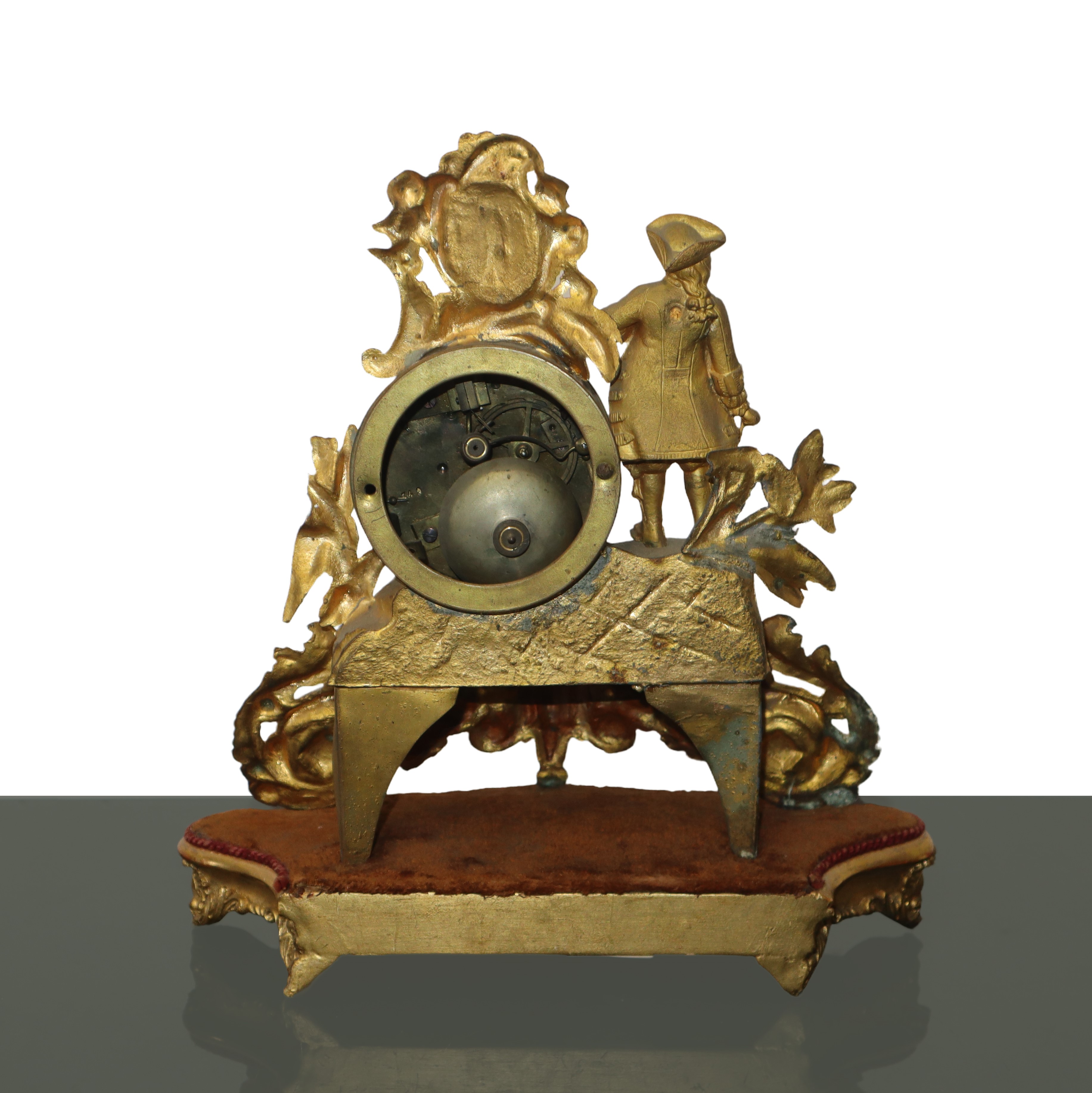 Orologio da tavolo, metallo dorato, fine XIX secolo