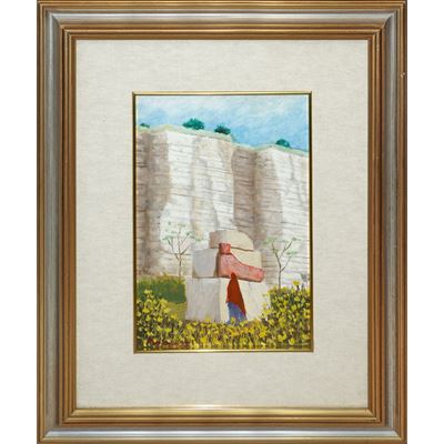 Paesaggio con Donne con Scialle Rosso