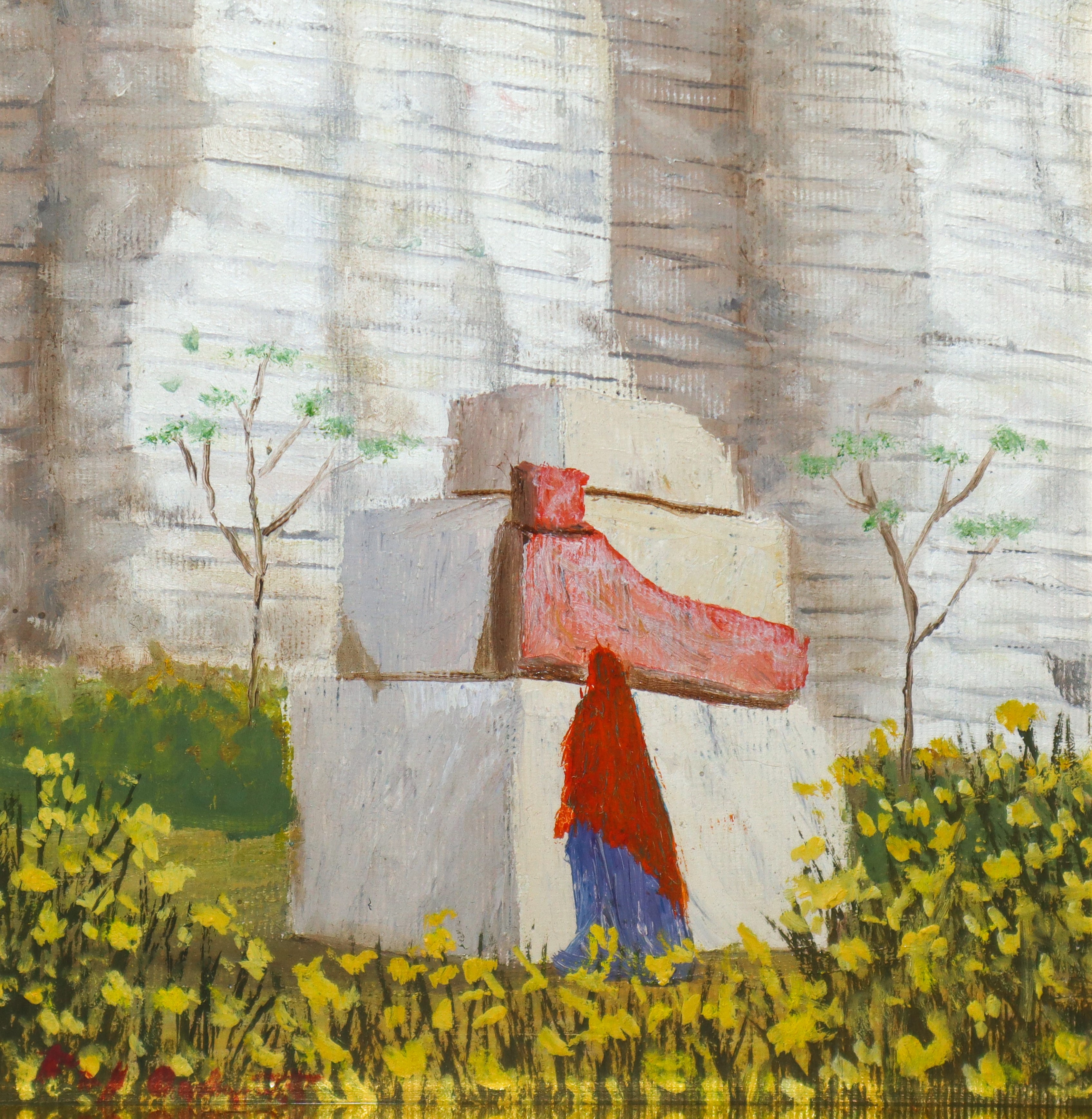 Raf Occhipinti - Paesaggio con Donne con Scialle Rosso