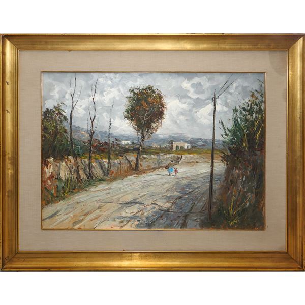 Country road with characters