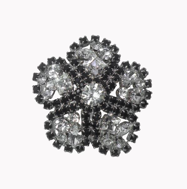 Dior flower-shaped brooch with Swarovski crystals