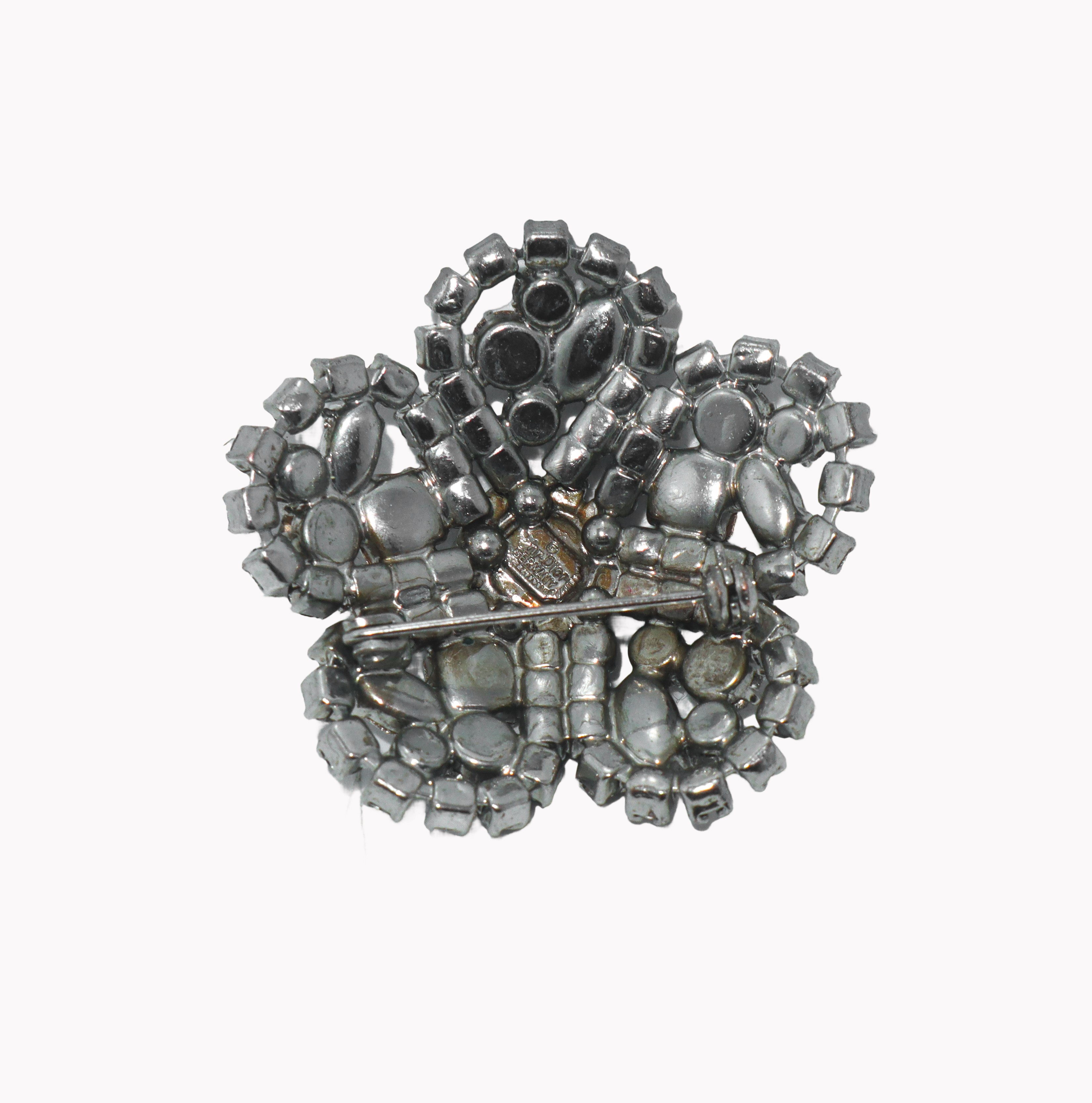 Spilla Dior a forma di fiore con cristalli Swarovski