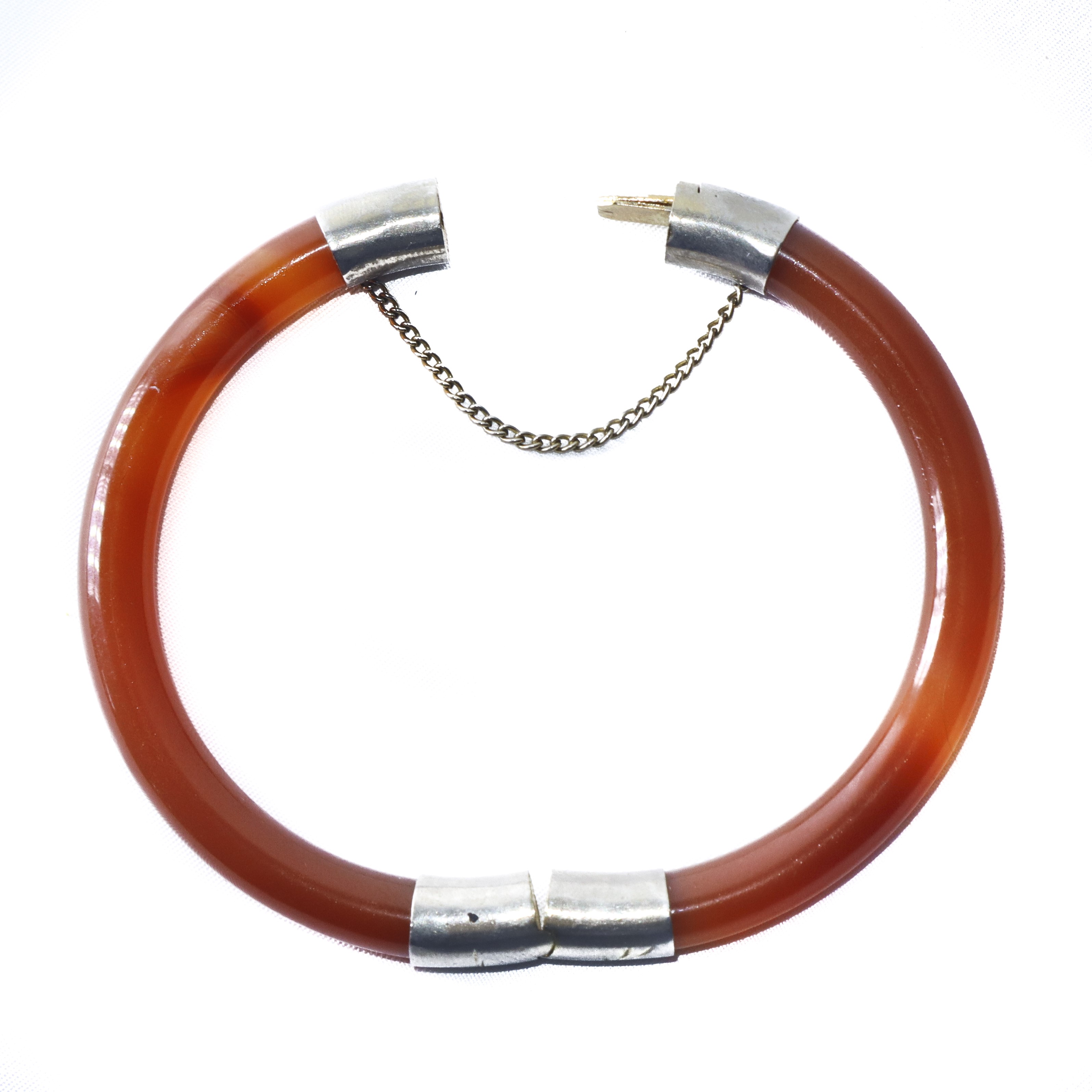 Bracciale Rigido in corniola e metallo