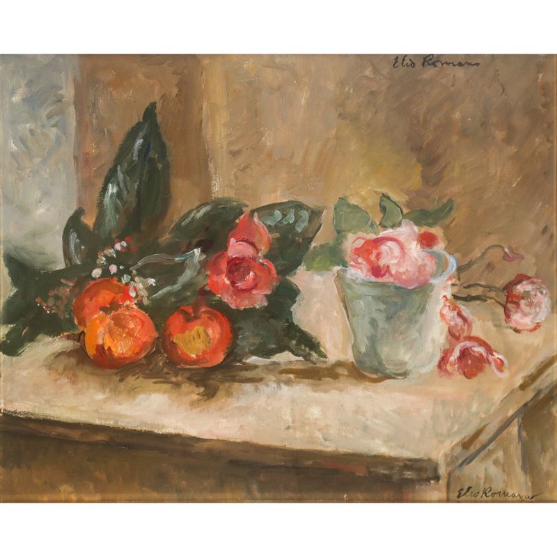 Elio Romano - Natura Morta di Fiori e Frutta