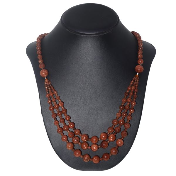 Multi-strand sunstone necklace