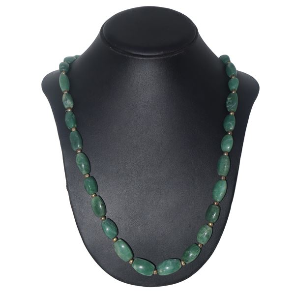 Aventurine necklace and small metal beads