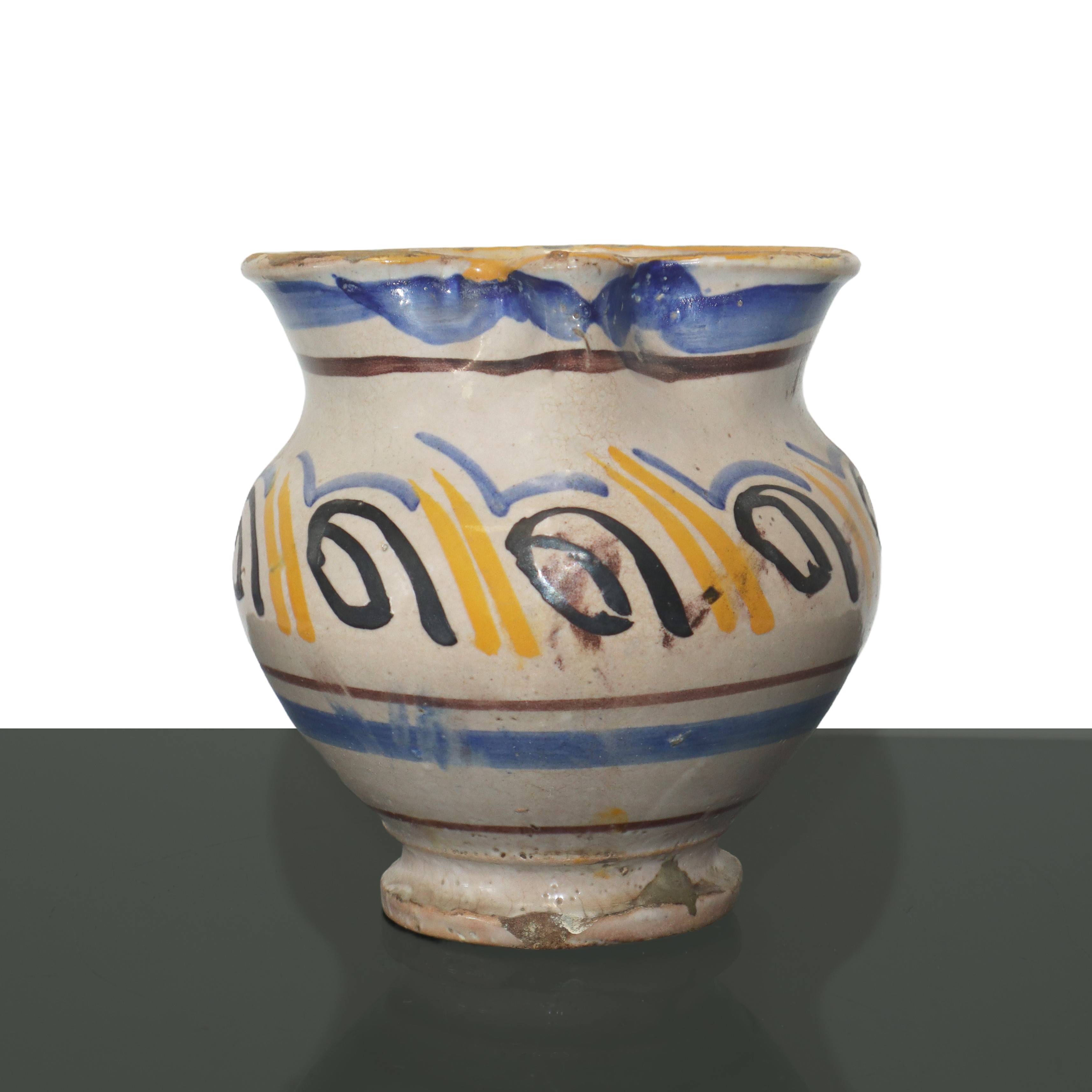 Cannata in maiolica policroma