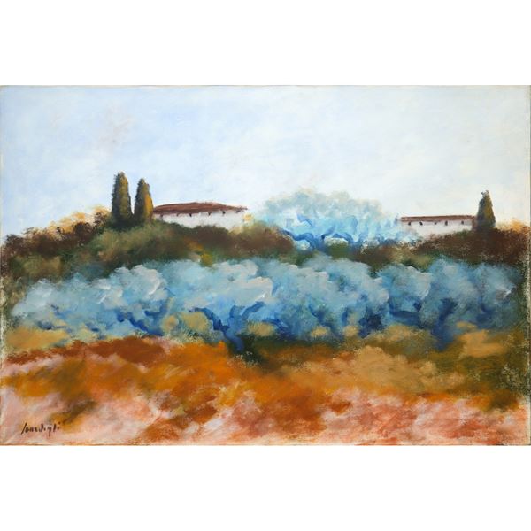 Marino Scardigli - Paesaggio toscano con case