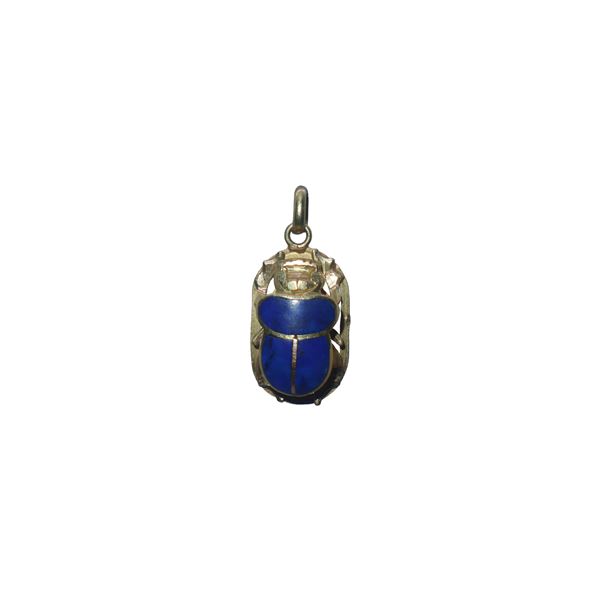 Lapis lazuli scarab pendant