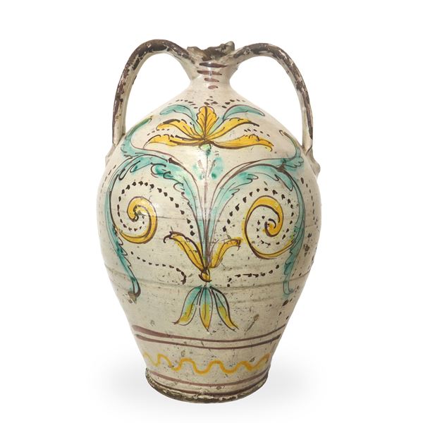 Bummulo in Caltagirone ceramic with floral motif on the front