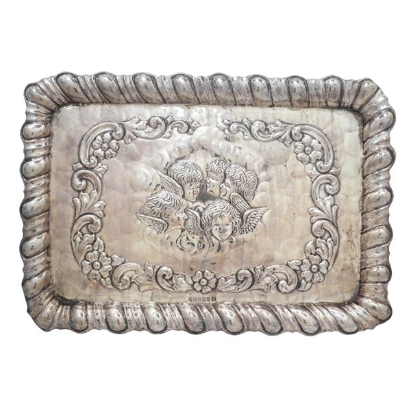 Epns tray embossed with Zephyrs heads