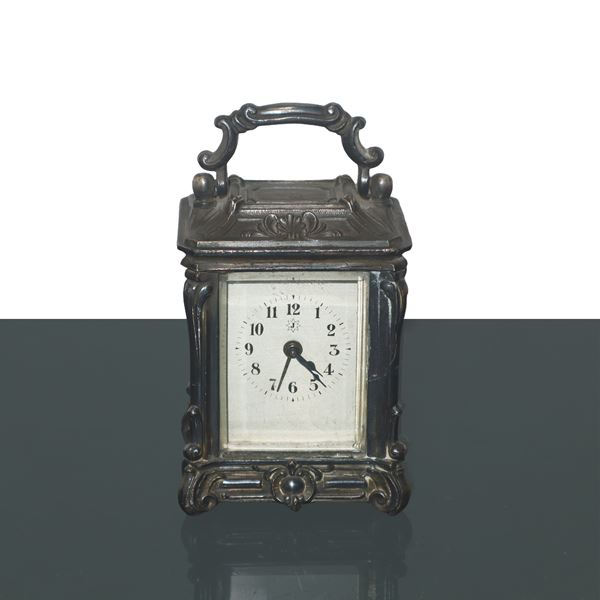 Burnished metal carriage clock