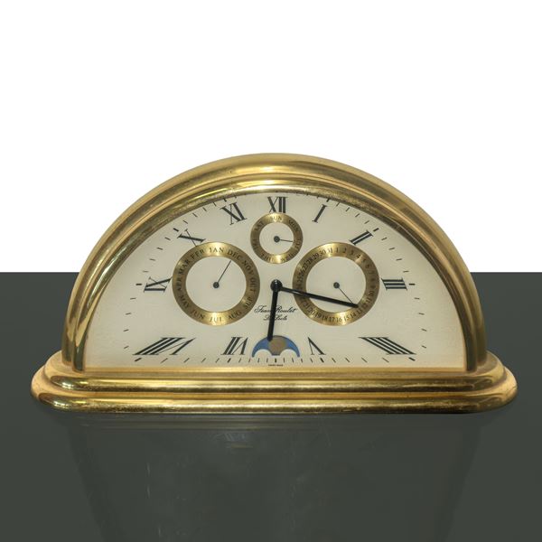 Jean  Roulet - Le Locle model table clock with complete calendar and moon phases