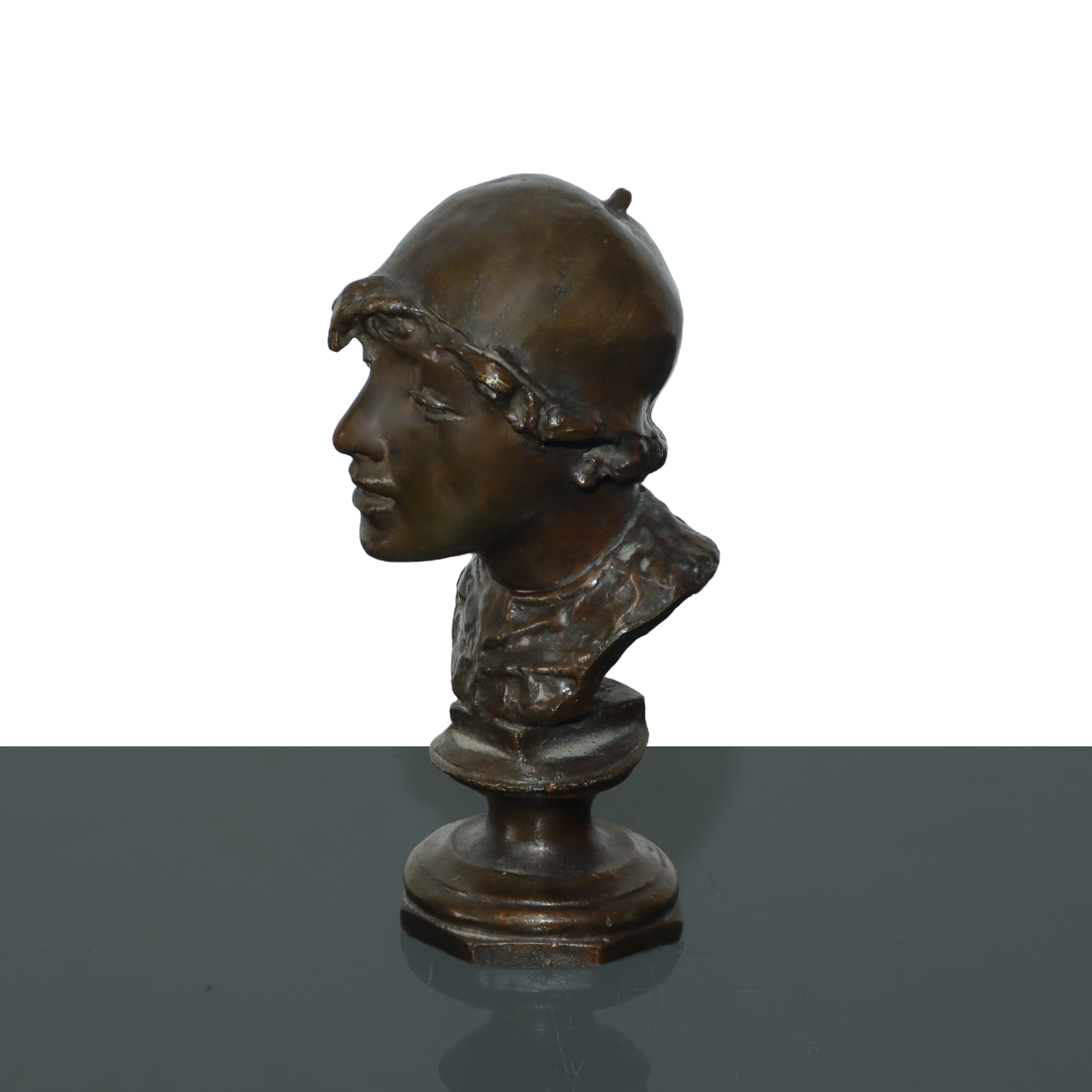 Testina in bronzo raffigurante scugnizzo napoletano