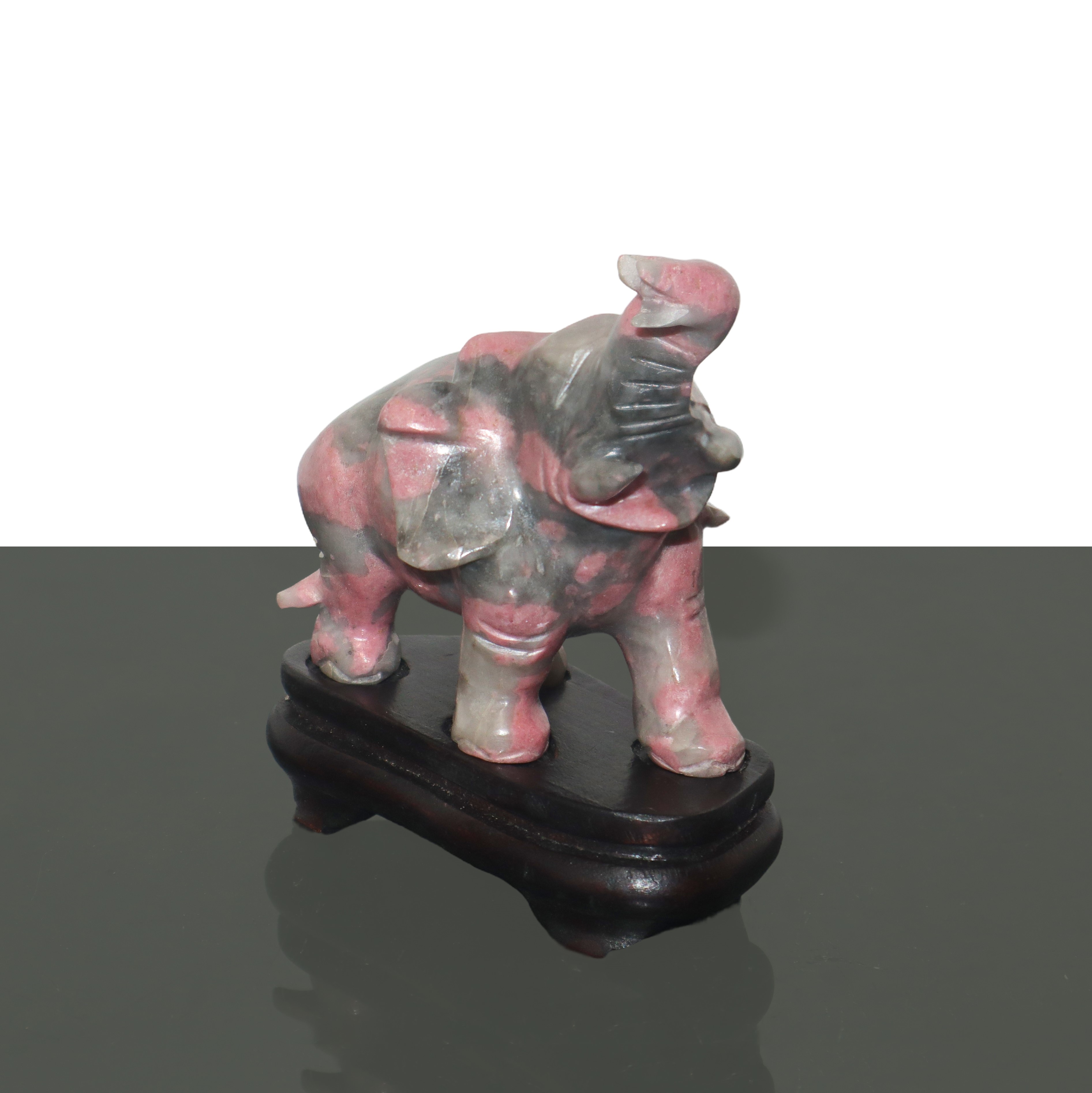Coppia di Elefanti in Rodonite Grigio/rosa