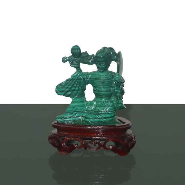 Guanyin in malachite